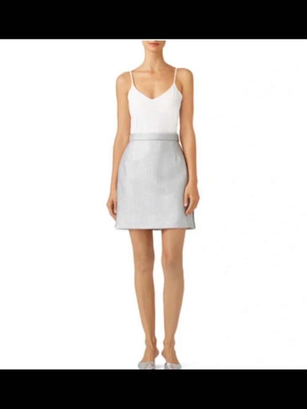 Carven Metallic Silver Mini Skirt -NWT